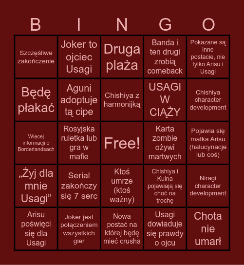 AiB season 3 bingo Card