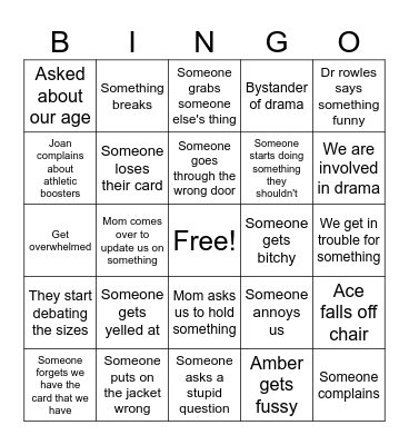Band Bingo Card