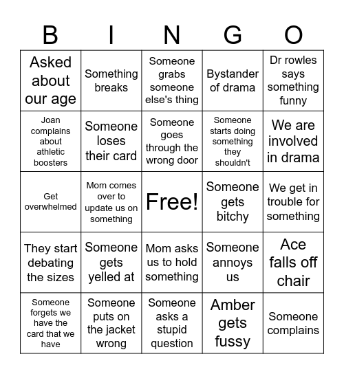 Band Bingo Card