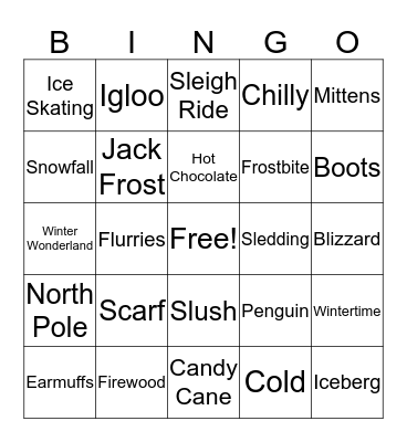 WINTER Bingo Card