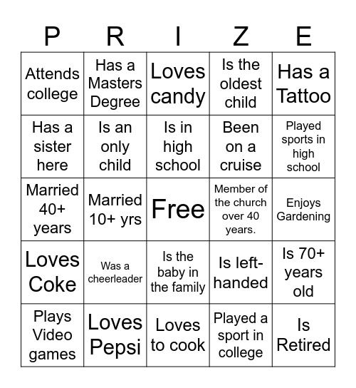 Who Are You? Bingo Card
