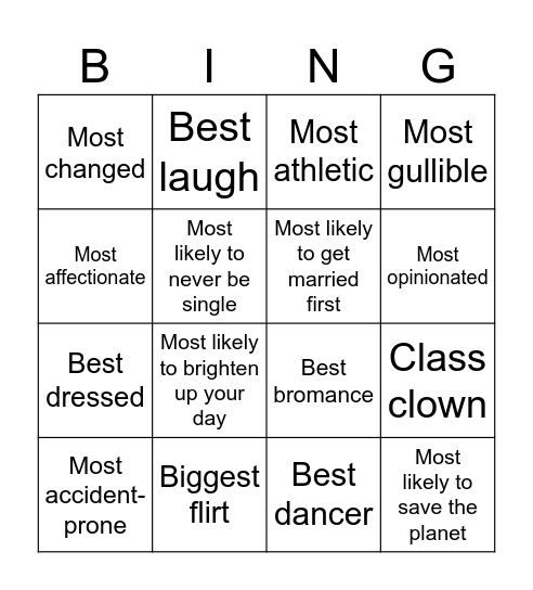 HEY YOU Bingo Card