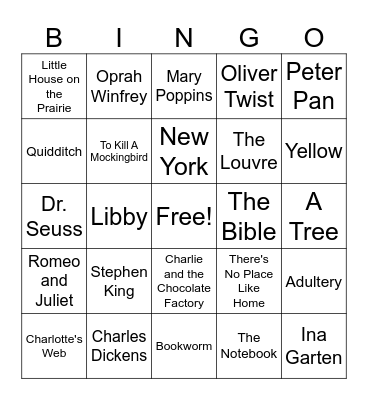 Summer Book Bingo Card
