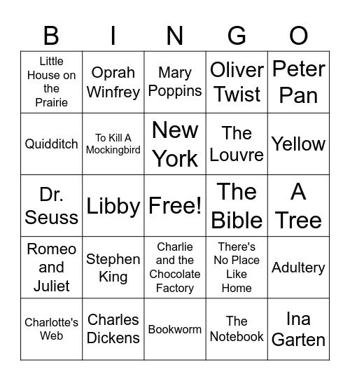 Summer Book Bingo Card