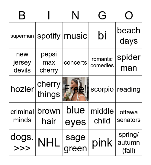 Kezz bingo Card