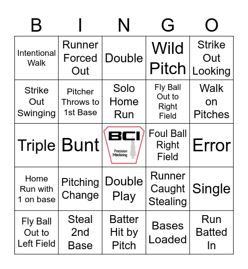 Baseball BINGO Card