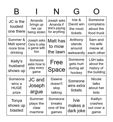 HQU Arcade Bingo Card