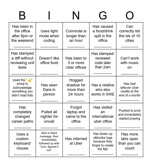 Matching Segmentation + Platform Happy Hour Bingo Card