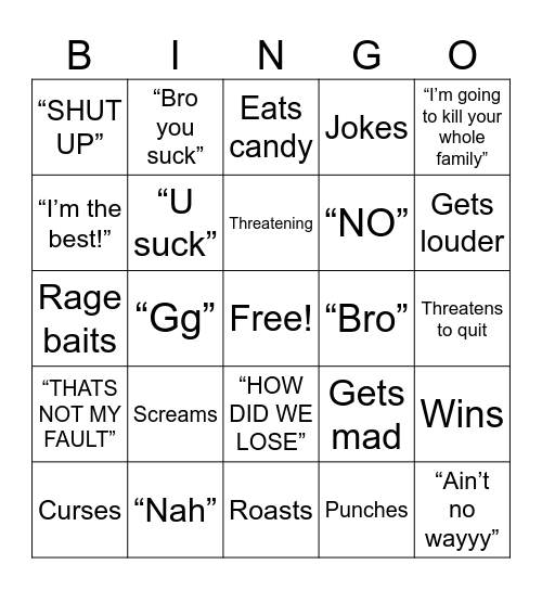 Mya bingo Card