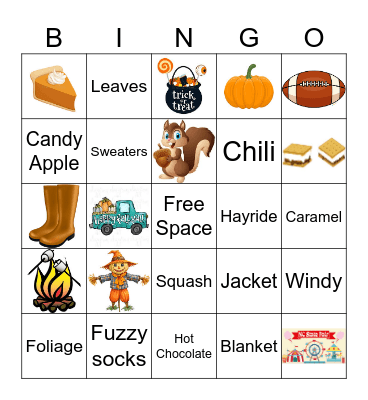 Fall Season Bingo Card