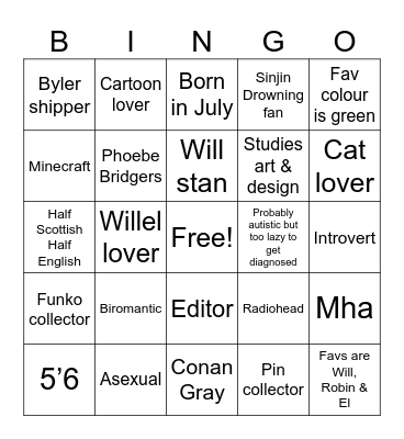El’s Bingo Card
