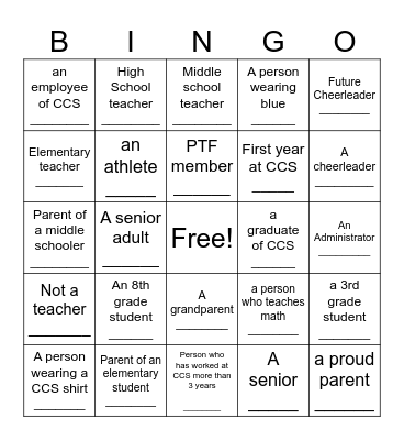 Sign the Square Bingo Card