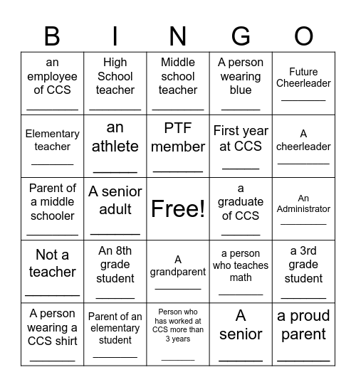 Sign the Square Bingo Card