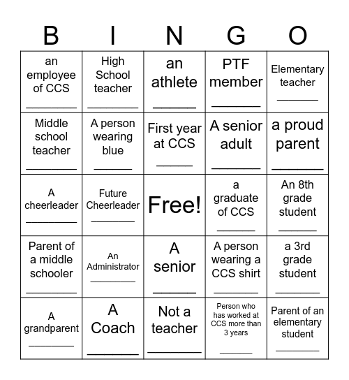 Sign the Square Bingo Card