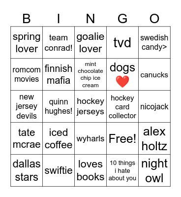 holtzysdevil Bingo Card