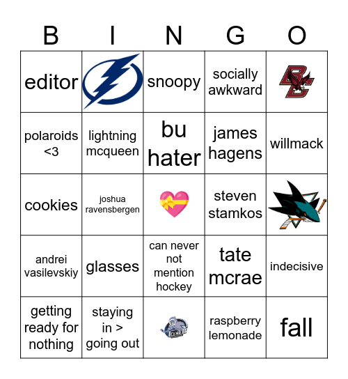 jennas bingo!!!!!! Bingo Card