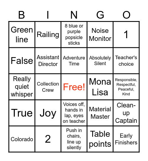 Art Expectations Bingo Card