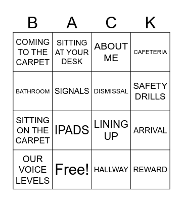 Back to School! Bingo Card