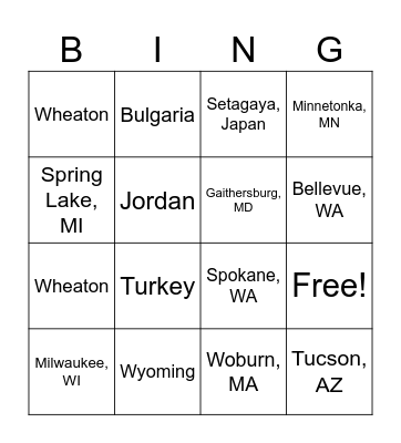 Sophmores Bingo Card