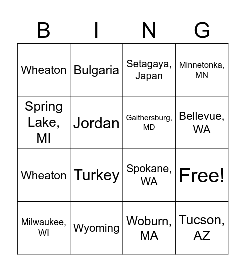 Sophmores Bingo Card