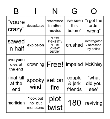 fd bloodlines Bingo Card