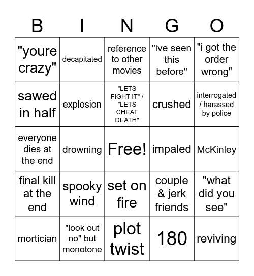 fd bloodlines Bingo Card