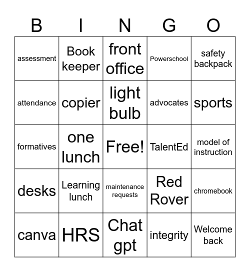 Underground BINGO Card