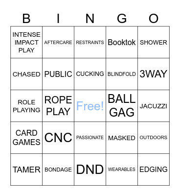 Wishlist Bingo Card