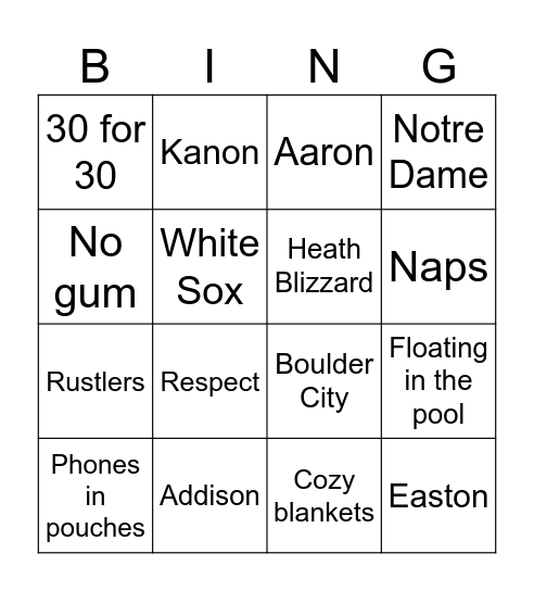8th Grade Computer Science Bingo Card