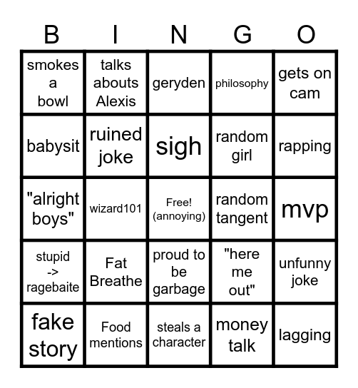 DeeJay Bingo Card