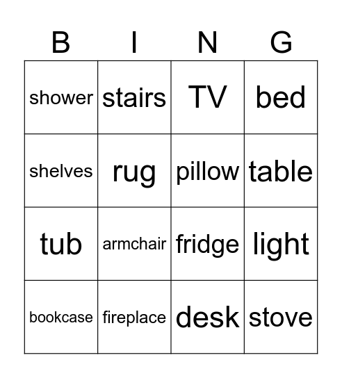 My House Bingo Card