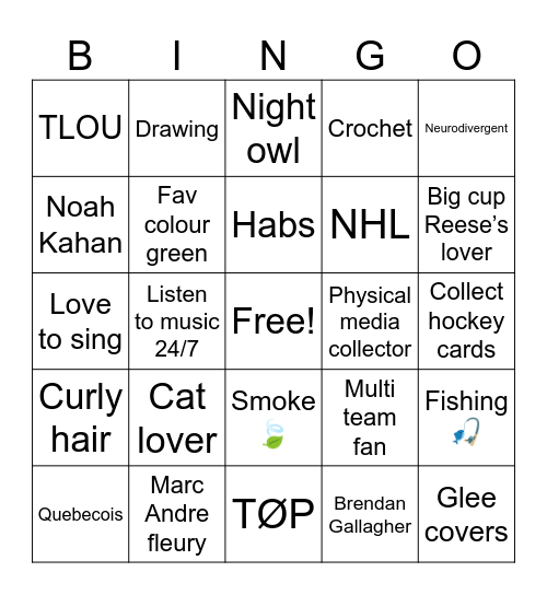 Alicia Bingo Card