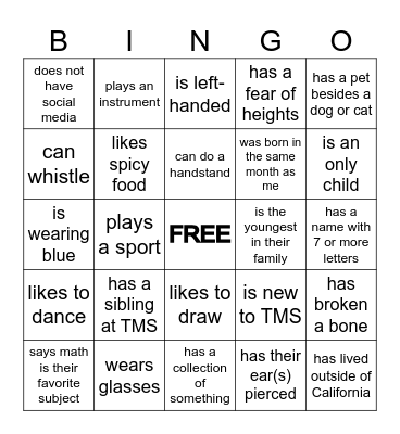 Find Someone Who... Bingo Card