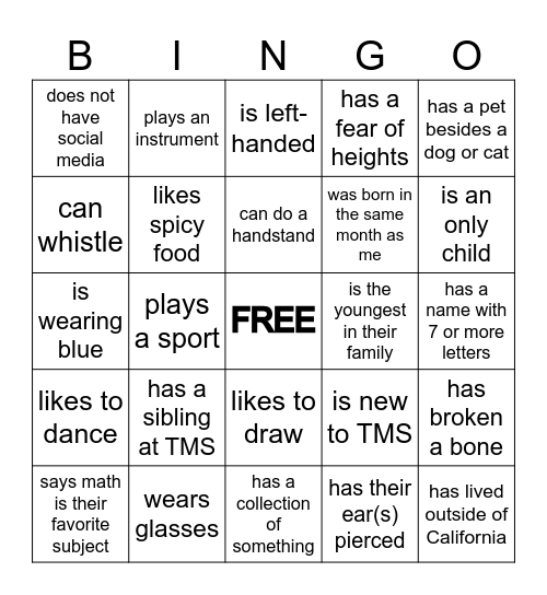 Find Someone Who... Bingo Card