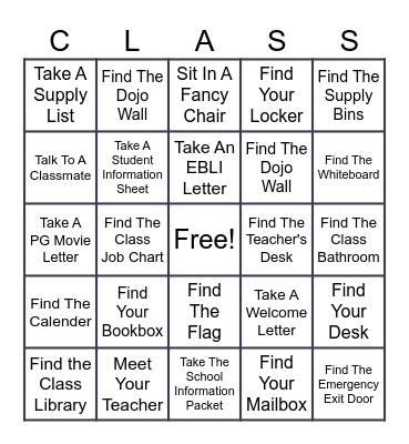 Open House BINGO Card