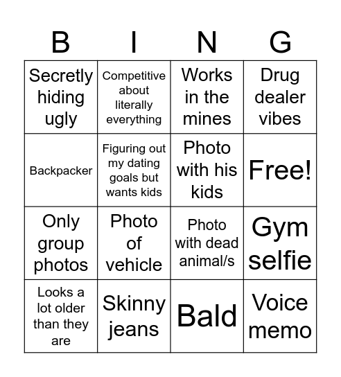 Hinge Bingo Card