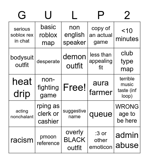 soblox rex 2 Bingo Card