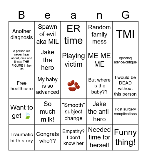 Bean-go! Bingo Card