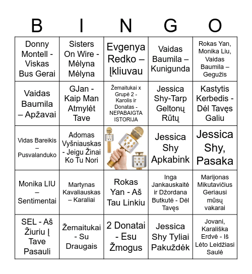 MUZIKINIS BINGO Card