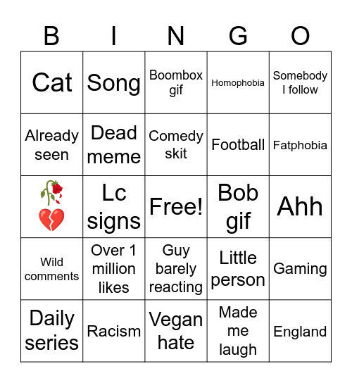 Reels bingo again Bingo Card