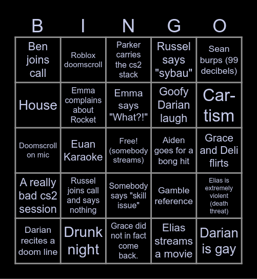 VC BINGO Card