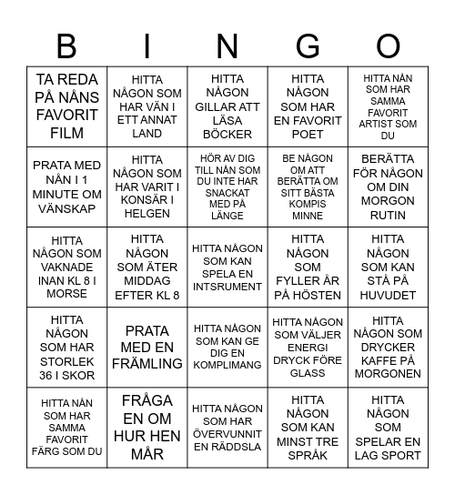 Bingoleken Bingo Card