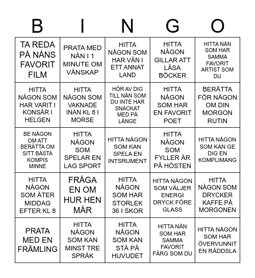 Bingoleken Bingo Card
