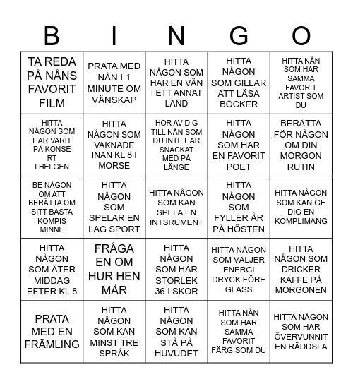 Bingoleken Bingo Card