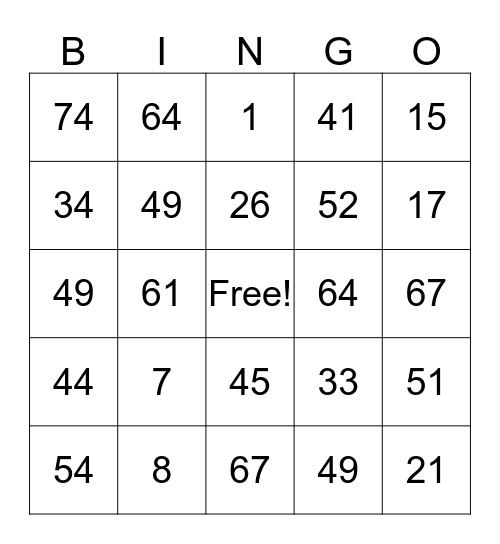 Bingo 答对了！ Bingo Card