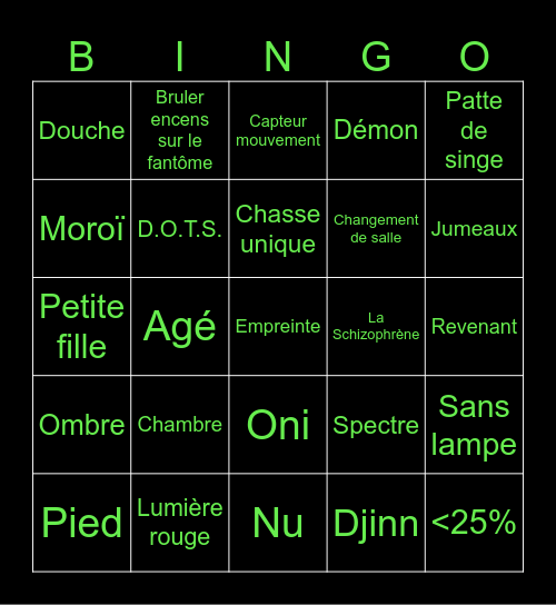 Bingo Phasmo Houdini Bingo Card