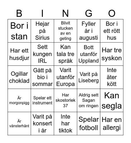 EK25 Bingo Card