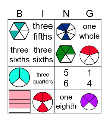 Fraction Bingo Card