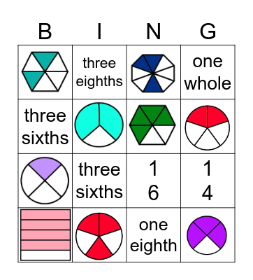 Fraction Bingo Card