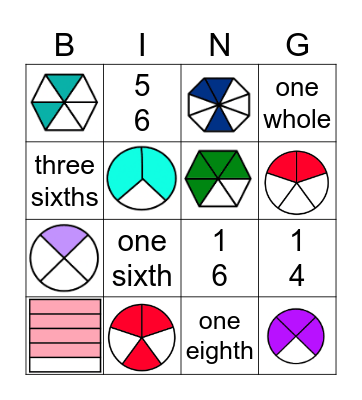 Fraction Bingo Card